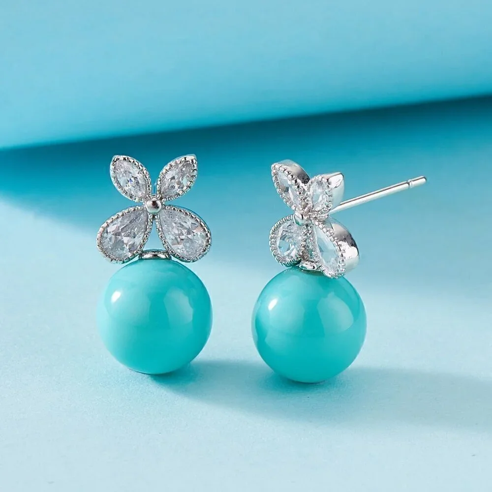 Silver Fashionable Women's Rhinestone Decor Stud Earrings